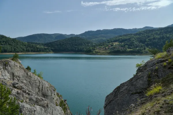 Fine art landscape photography: Morning serenity at Zaovine Lake, Tara National Park, Serbia.