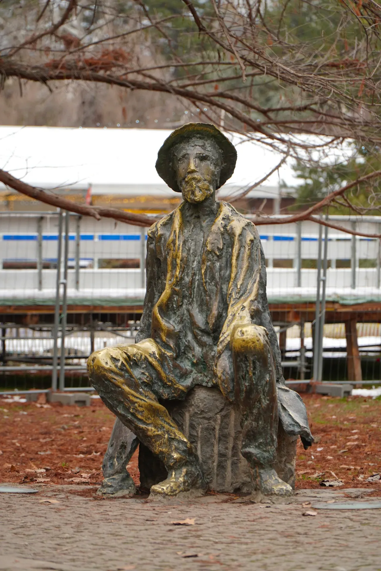 Monument to Djura Jakšić in Danube Park, Novi Sad, Serbia, in portrait format.